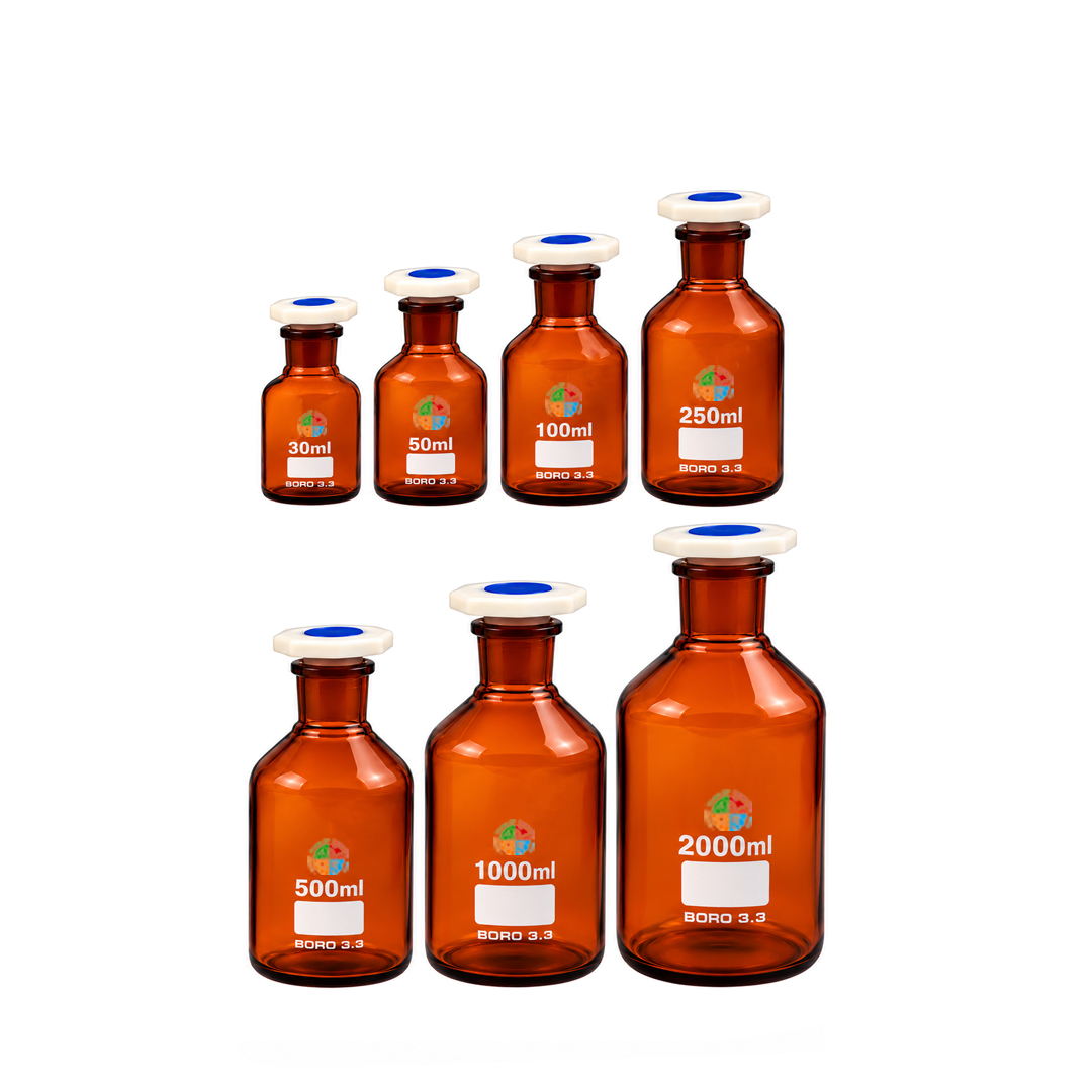 Reagent Bottle Narrow Mouth, Amber Glass